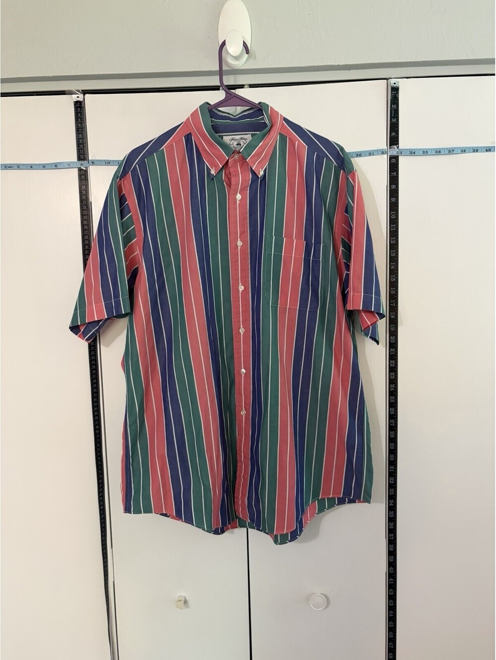 NWOT Brooks Brothers Button Down Size L Non-Iron 100% Cotton Blue Striped